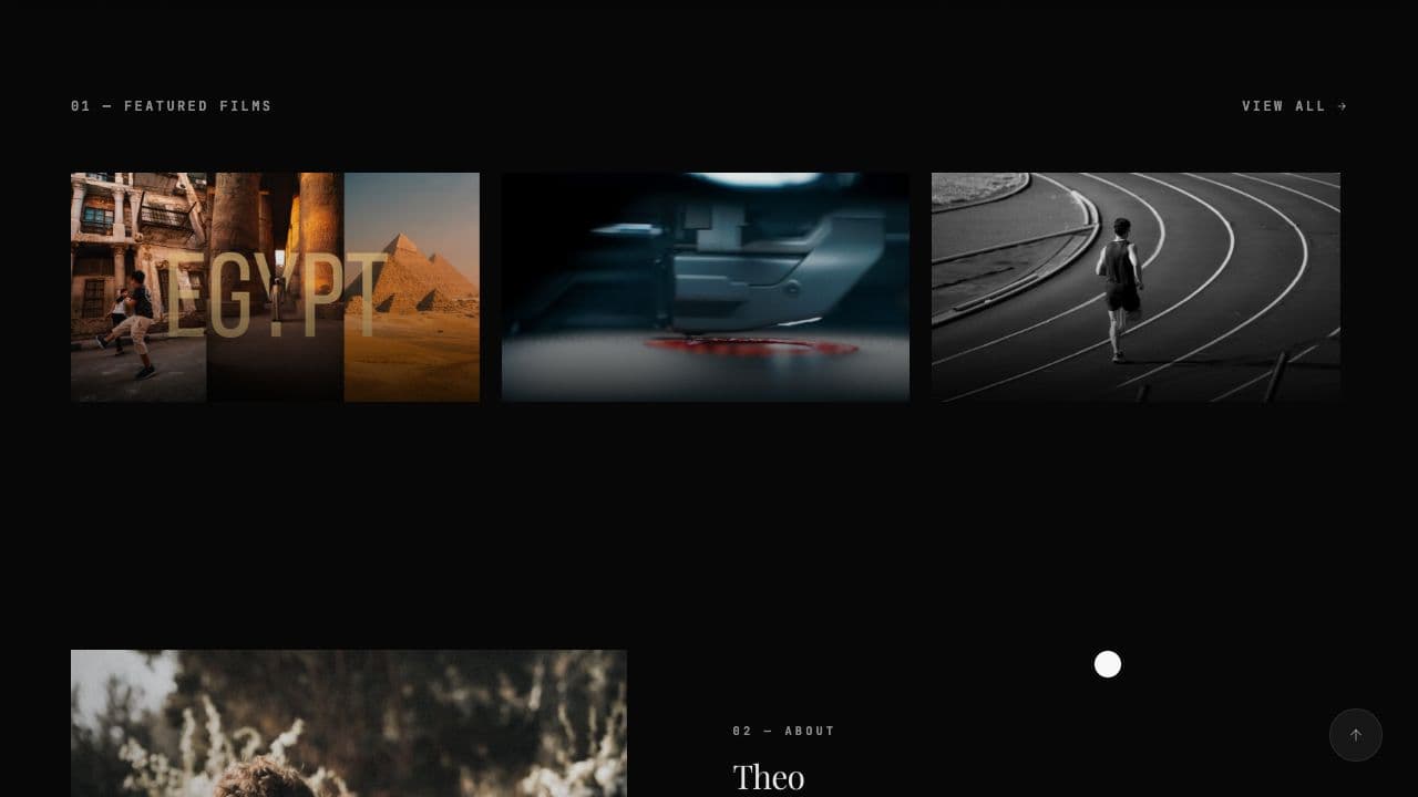Πραγματικά καρέ από τα επιλεγμένα films Egypt και Unfinished στο portfolio του OUTline.